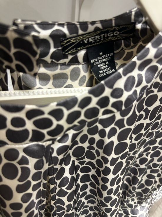 Vertigo Paris Black and White Polka Dot Satin Blouse with Tie Detail - Picture 3 of 7